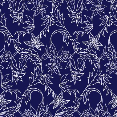 Kusursuz porselen çivit mavisi ve beyaz, Vektör çizimi