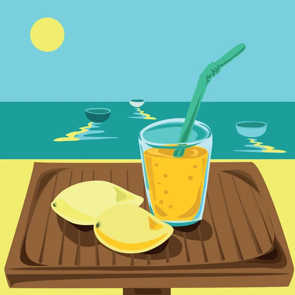 Batido de mango en un vaso . — Archivo Imágenes Vectoriales