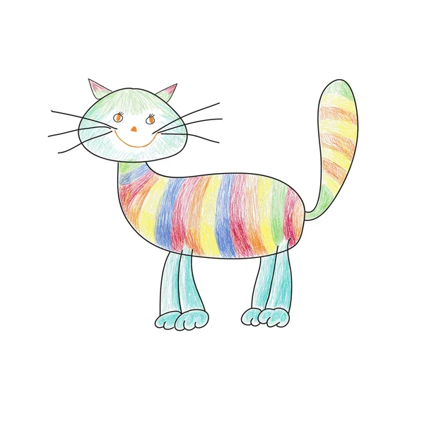 Gato de tabby en estilo de dibujos animados — Archivo Imágenes Vectoriales