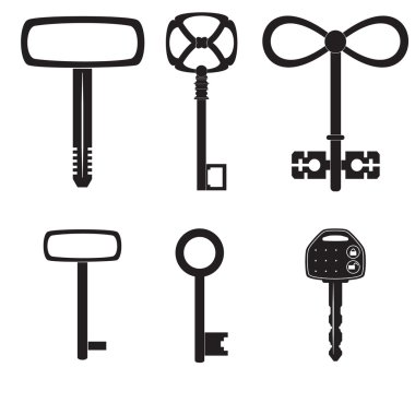 Antik ve modern anahtar taşı, vektör çizim koleksiyonu