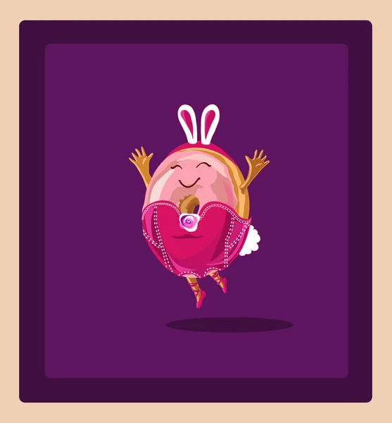 vector illustration in cartoon style: fun donut bunny costume.