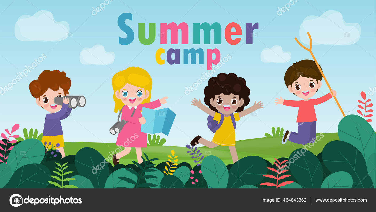 Kids Summer Camp Background Education Template Advertising Brochure Poster  Happy Stock Vector Image by ©phanuchat10700@ #464843362