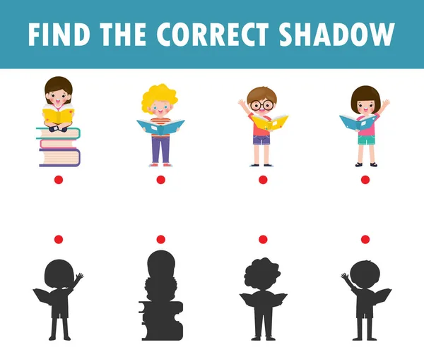 Shadow Matching Game Für Kinder Visuelles Spiel Für Kinder Finden — Stockvektor