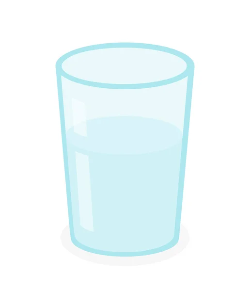 Vidro Água Água Potável Vidro Transparente Azul Preenchido Com Ícone — Vetor de Stock