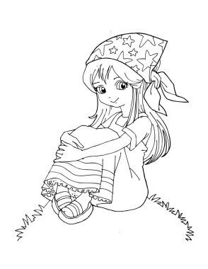 Güzel güzel kızlar el çizimi, Mutlu genç kız çizgi film karikatürü kadınlar beyaz arka plan çizimi izole