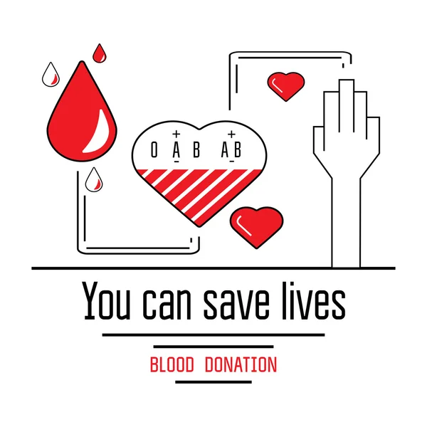 Ícones de doação de sangue — Vetor de Stock