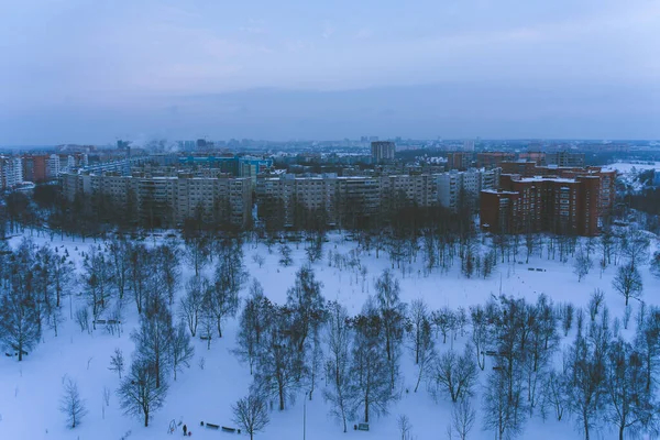 Морозное Зимнее Утро Городом — стоковое фото