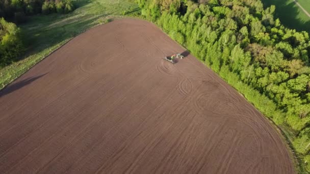 Ein Wunderbarer Frühlingsmorgen Über Einem Landwirtschaftlichen Feld — Stockvideo