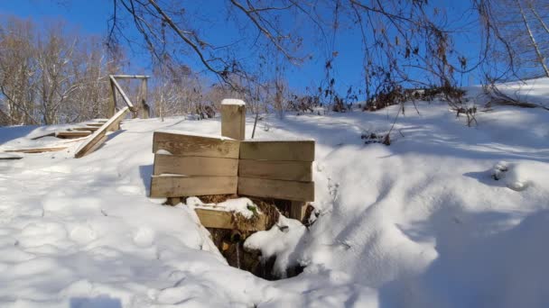 Hermosa Mañana Invierno Fuera Ciudad Después Una Nevada — Vídeos de Stock