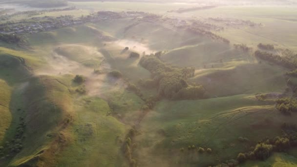 Prachtige Zomerochtend Buiten Het Uitzicht Stad Van Boven — Stockvideo