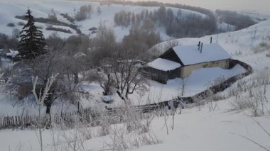Buz gibi bir kış sabahı şehrin dışındaki dallar buz tutmuş.