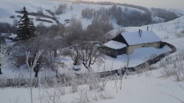 Buz gibi bir kış sabahı şehrin dışındaki dallar buz tutmuş.