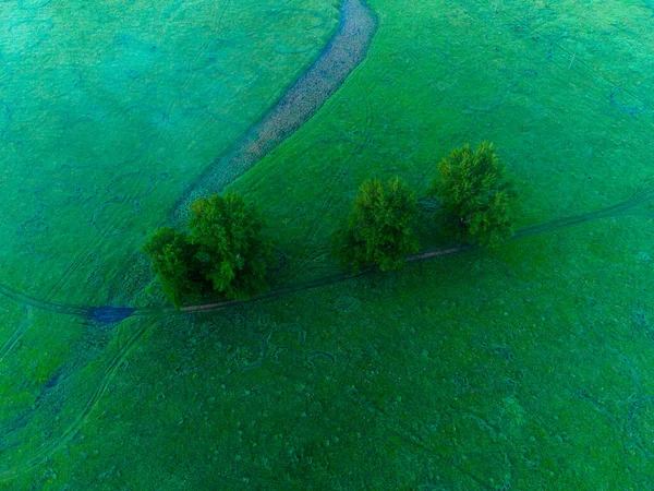 Herrlicher Sommermorgen Vor Der Stadt Von Oben — Stockfoto