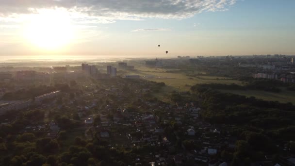 Linda Manhã Verão Sobre Cidade — Vídeo de Stock