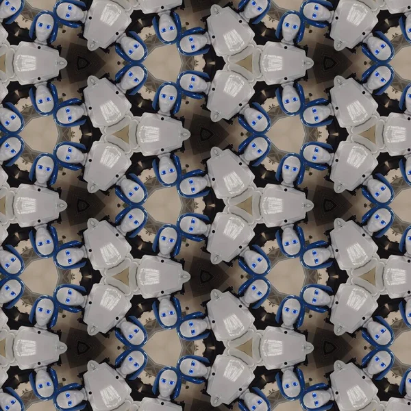 Koyu arkaplanda robot heykeli