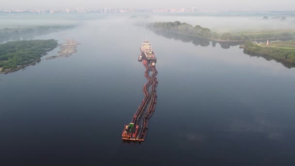 Manhã Verão Fora Barcaça Cidade Rio — Vídeo de Stock