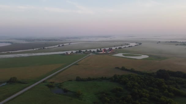 Hermosa Mañana Verano Fuera Ciudad Vista Superior — Vídeos de Stock