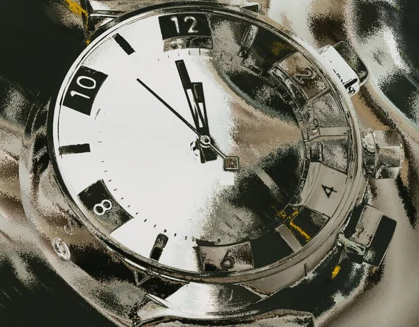 Μηχανικό Ρολόι Σκούρο Φόντο — Φωτογραφία Αρχείου