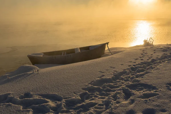 Una Gelida Mattina Inverno Fuori Città — Foto Stock