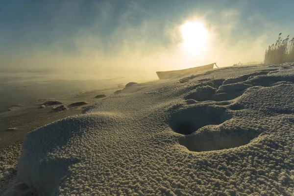 Una Gelida Mattina Inverno Fuori Città — Foto Stock