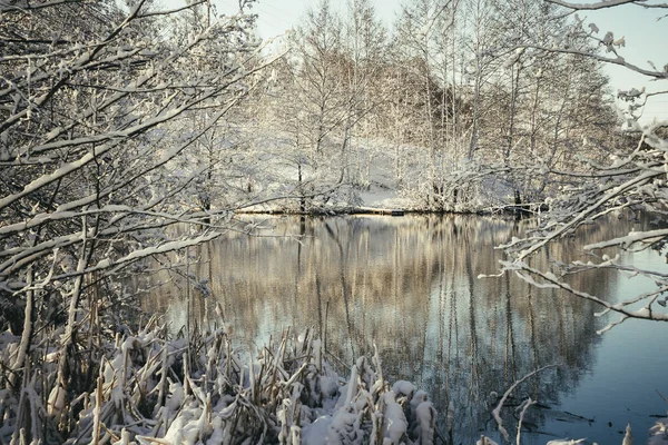 Прекрасное Зимнее Утро Городом — стоковое фото