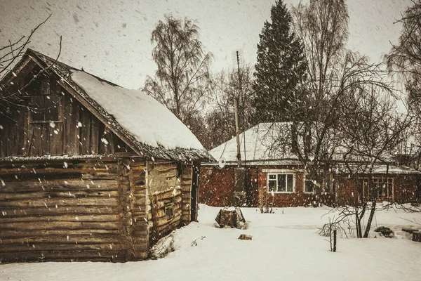 Uma Maravilhosa Manhã Inverno Fora Cidade — Fotografia de Stock