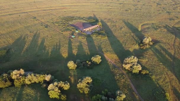 Prachtige Ochtend Buiten Stad Bovenaanzicht — Stockvideo