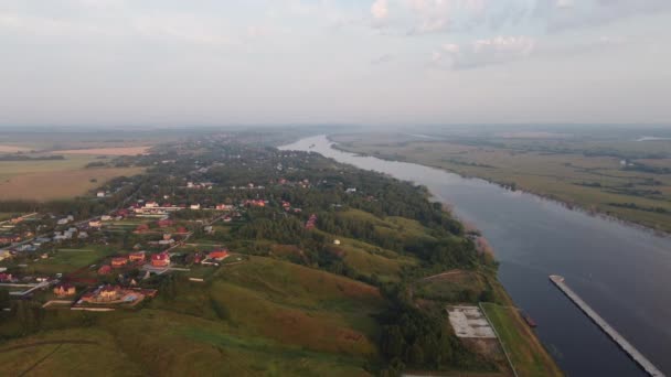 Una Maravillosa Mañana Verano Fuera Ciudad Vista Superior — Vídeos de Stock