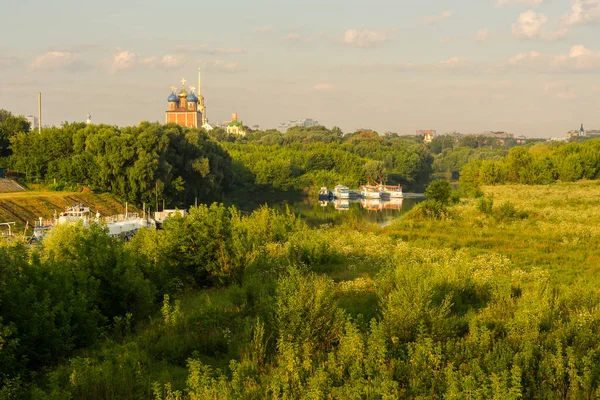 Een Heerlijke Zomerochtend Buiten Het Uitzicht Stad — Stockfoto