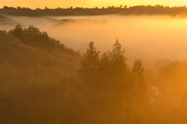 Une Merveilleuse Matinée Été Devant Vue Sur Ville — Photo