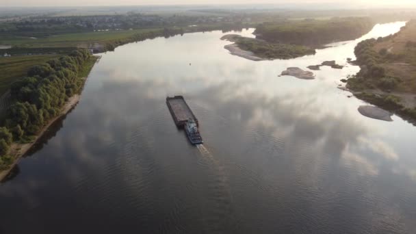 Prachtige Zomerochtend Buiten Stad Bovenaanzicht — Stockvideo