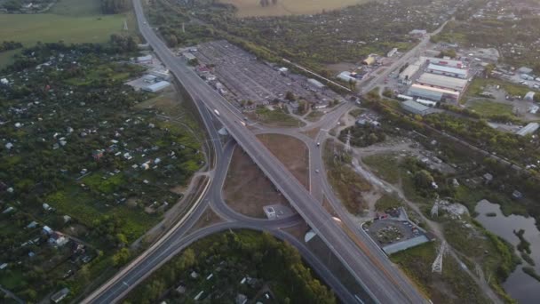 Hermosa Mañana Verano Fuera Ciudad Vista Superior — Vídeos de Stock