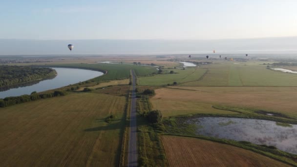 Krásné Letní Ráno Mimo Město Horní Pohled — Stock video