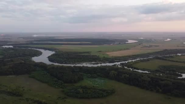 Hermosa Mañana Verano Fuera Ciudad Vista Superior — Vídeos de Stock