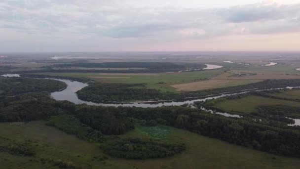 Krásné Letní Ráno Mimo Město Horní Pohled — Stock video