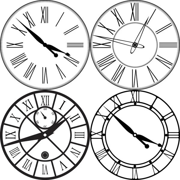 Ретро часы с римским набором — стоковый вектор