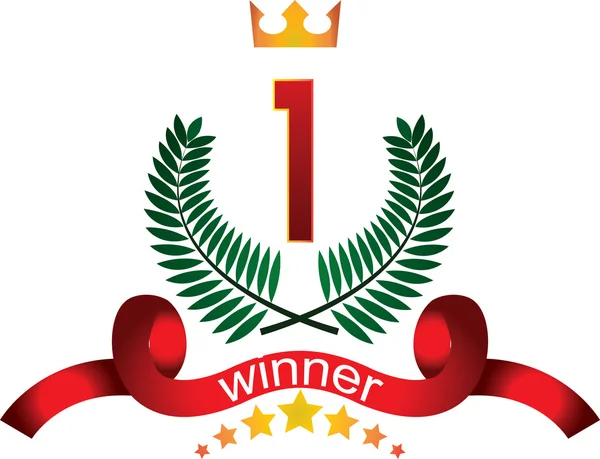 Winner badge on their laurels — Stock Vector