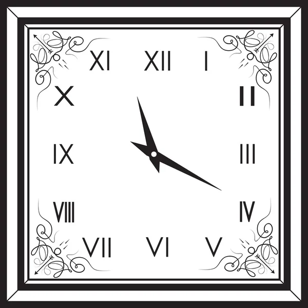 Reloj retro con esfera romana — Vector de stock