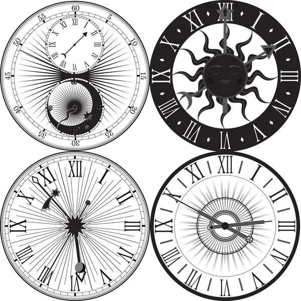 Horloge rétro avec cadran romain — Image vectorielle