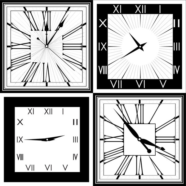 ретро часы с римским набором
