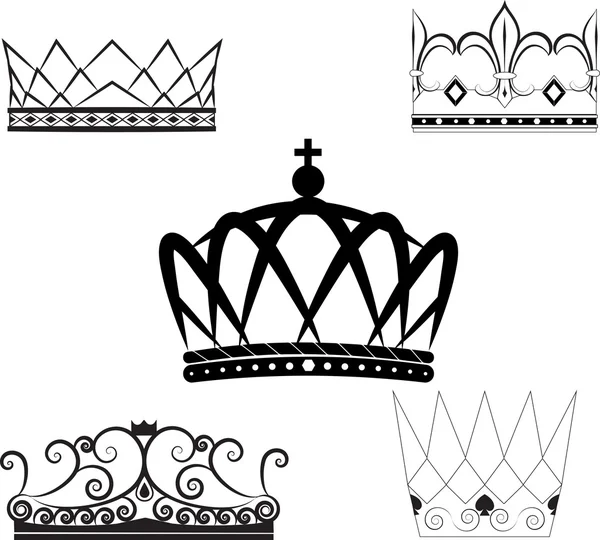 Set of crowns and tiaras Royalty Free Stock Illustrations