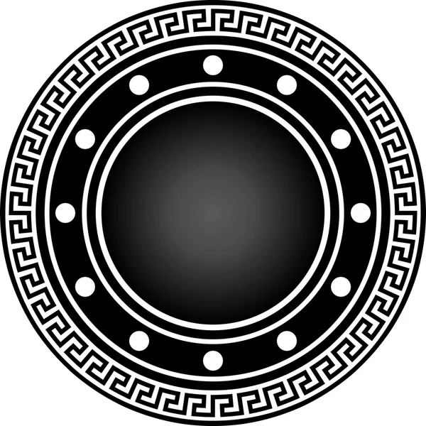 Black gladiator shield with ornament — Stock Vector