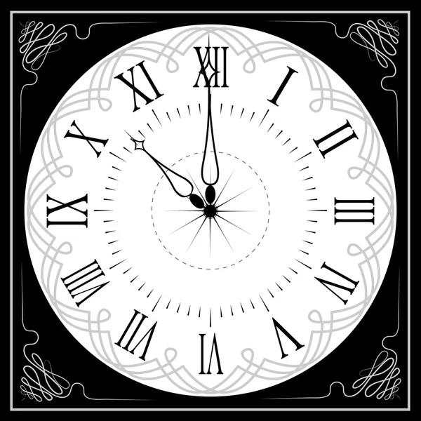 Retro zegar z numerem Roman — Wektor stockowy