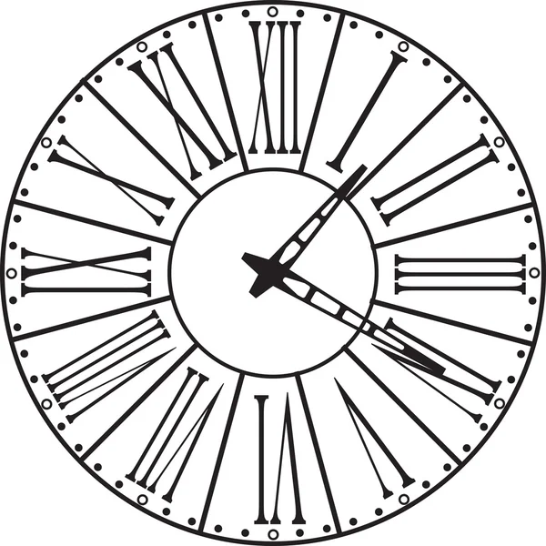 Horloge rétro avec cadran romain — Image vectorielle