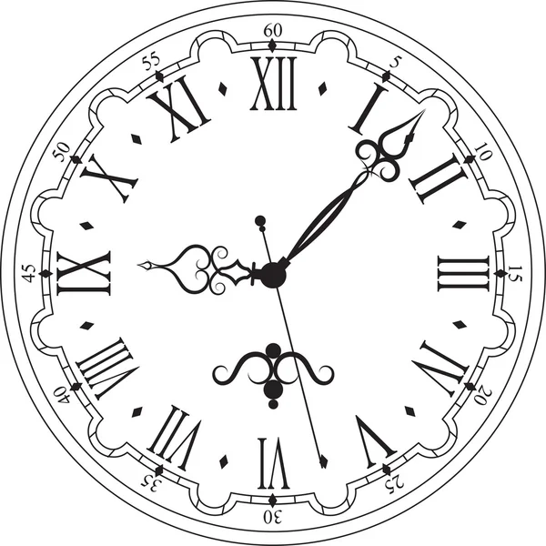 Retro clock with Roman Dial — Stock Vector