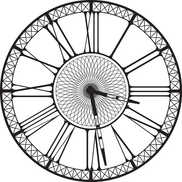 Horloge rétro avec cadran romain — Image vectorielle