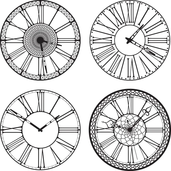 Retro-Uhr mit römischem Zifferblatt — Stockvektor