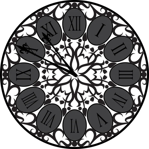 Retro-Uhr mit römischem Zifferblatt — Stockvektor