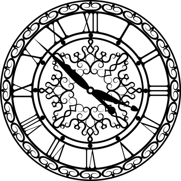 Retro klok met Roman Dial — Stockvector