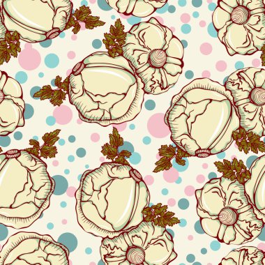 Lahana ile vektör seamless modeli